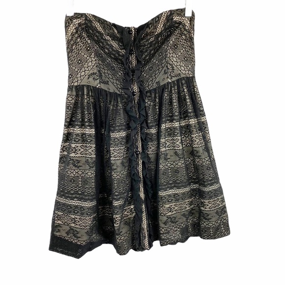 Moulinette Souers Black Lace Strapless Dress 2 - Picture 3 of 11